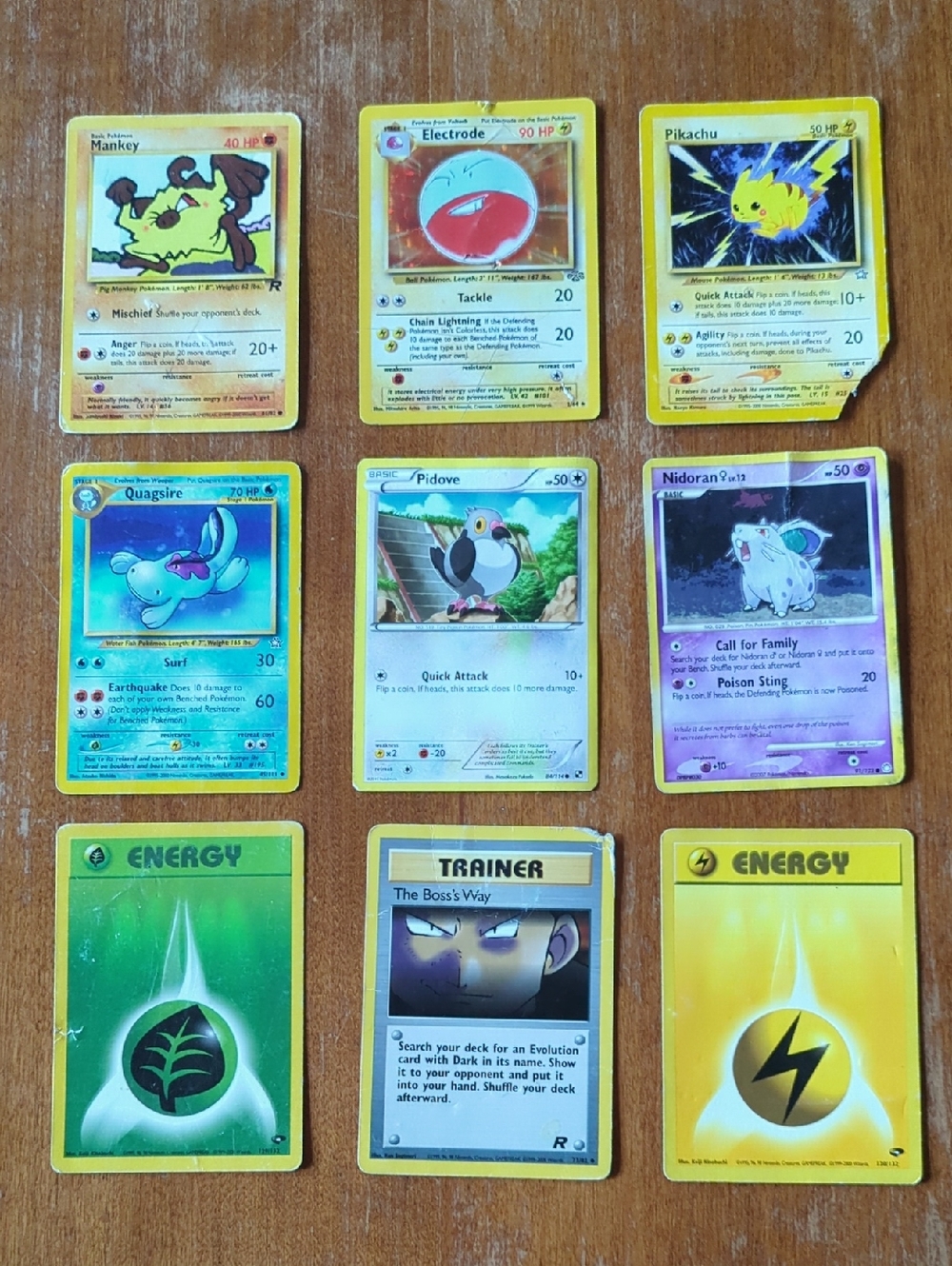Vintage Pokemon Cards Lot of 9